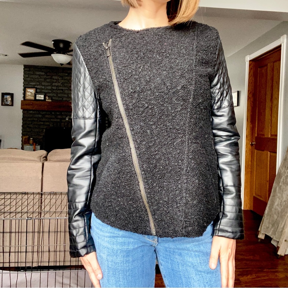 Forever21 Faux Leather and Wool Jacket